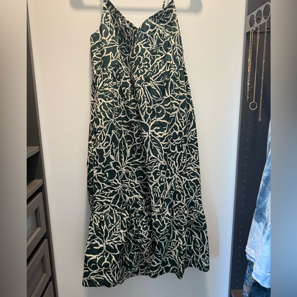 Gap Floral Green and White Dress